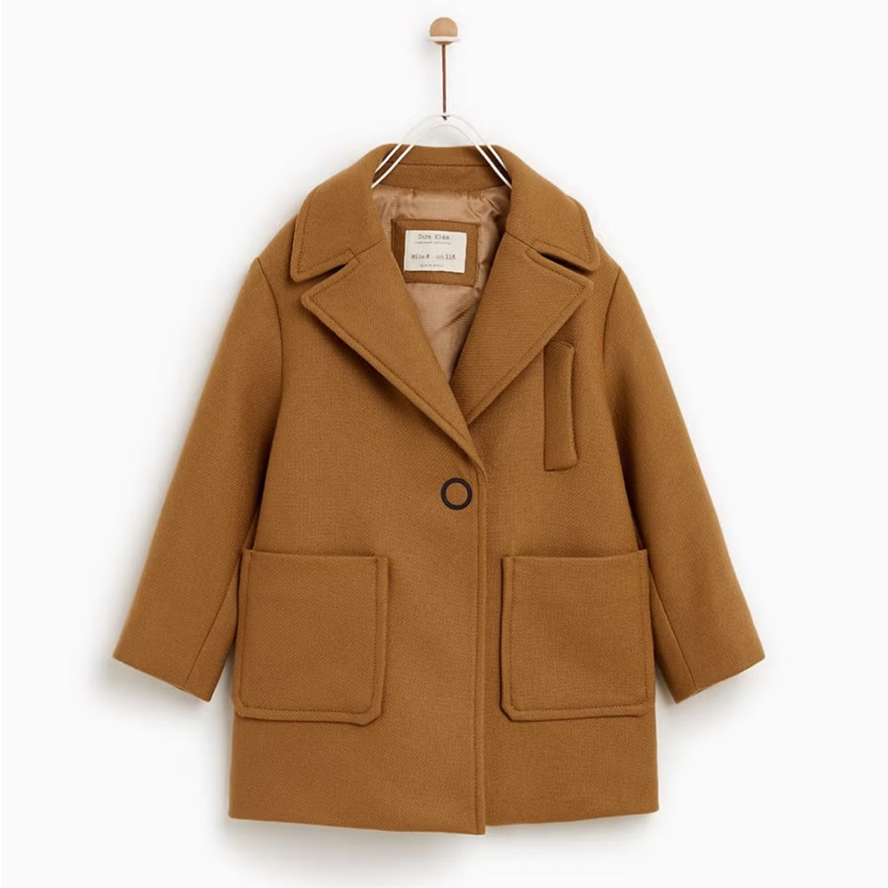 Zara Kids Camel Pea Coat